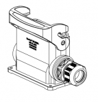 Han-Eco B 16B Sockelgehuse, integr. Kabelverschraubung, seitlicher Kabeleingang, Lngsbgel, 1xM40