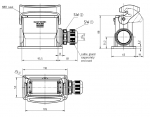 Han-Eco B 16B Sockelgehuse, integr. Kabelverschraubung, seitlicher Kabeleingang, Lngsbgel, 1xM40