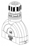 Han-Eco B 24B Tllengehuse, integr. Kabelverschraubung, gerader Kabeleingang, Lngsbgel, 1xM32