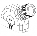 Han-Eco B 24B Tllengehuse, integr. Kabelverschraubung, seitlicher Kabeleingang, Lngsbgel, 1xM40