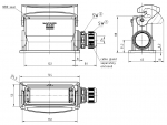 Han-Eco B 24B surface mounted housing, integr. cable gland, side entry, single locking lever, 1xM32