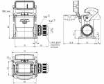 Han-Eco B 10B Sockelgehuse mit Kunststoffkappe, integr. Kabelverschraubung, seitlicher Kabeleingang, 1xM25, Lngsbgel