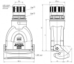 Han-Eco B 16B Kupplungsgehuse, integr. Kabelverschraubung, gerader Kabeleingang, Lngsbgel, 1xM25