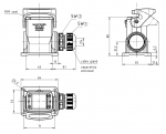 Han-Eco B 6B Sockelgehuse, Auenanwendung, integr. Kabelverschraubung, seitlicher Kabeleingang, 1xM32