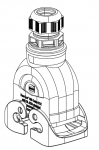 Han-Eco B 10B Kupplungsgehuse, Auenanwendung, integr. Kabelverschraubung, gerader Kabeleingang, 1xM20