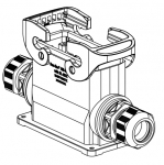 Han-Eco B 16B Sockelgehuse, Auenanwendung, integr. Kabelverschraubung, seitlicher Kabeleingang, 2xM25