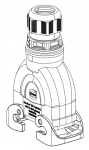 Han-Eco B 16B Kupplungsgehuse, Auenanwendung, integr. Kabelverschraubung, gerader Kabeleingang, 1xM25