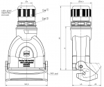 Han-Eco B 16B Kupplungsgehuse, Auenanwendung, integr. Kabelverschraubung, gerader Kabeleingang, Lngsbgel, 1xM25