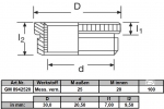 Reduzierung von M25x1,5 auf M20x1,5, gerndelt