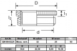 Reduzierung von M32x1,5 auf M25x1,5, gerndelt