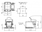 Han 3A Anbaugehuse gewinkelt, Lngsbgel, 4 Befestigungsschrauben