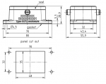 Han 6B bulkhead mounted housing, central locking lever (on the hood), low construction