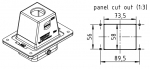 Han 6B Wanddurchfhrungsgehuse, gerader Kabeleingang, 1xM25, hohe Bauform, Zentralbgel (tllenseitig)