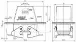 Han 10B Wanddurchfhrungsgehuse, gerader Kabeleingang, 1xM25, hohe Bauform