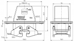 Han 10B Wanddurchfhrungsgehuse, gerader Kabeleingang, 1xM32, hohe Bauform