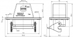 Han 10B Wanddurchfhrungsgehuse, gerader Kabeleingang, 1xM25, Lngsbgel, hohe Bauform