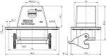 Han 10B Wanddurchfhrungsgehuse, gerader Kabeleingang, 1xM32, Lngsbgel, hohe Bauform