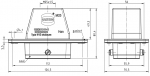 Han 10B Wanddurchfhrungsgehuse, gerader Kabeleingang, 1xM25, Zentralbgel (tllenseitig), hohe Bauform