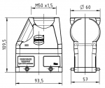 Han 16B hood, special type, top entry, 1xM50, double locking lever, high construction