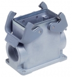 Han 16B surface mounted housing, side entry, 2xM40, double locking lever, high construction