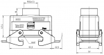 Han 16B cable to cable housing, top entry, 1xM32, double locking lever