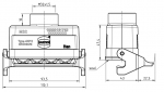 Han 16B Kupplungsgehuse, gerader Kabeleingang, 1xM32, Lngsbgel