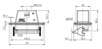 Han 16B Wanddurchfhrungsgehuse, gerader Kabeleingang, 1xM32, Lngsbgel, hohe Bauform