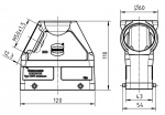 Han 24B Tllengehuse, Sonderform, seitlicher Kabeleingang, 1xM50, Querbgel, hohe Bauform