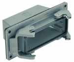 Han 24B panel feed through housing, top entry, 1xM32, double locking lever, high construction