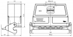 Han 24B Kupplungsgehuse, gerader Kabeleingang, 1xM32, Lngsbgel, hohe Bauform