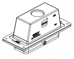 Han 24B Wanddurchfhrungsgehuse, gerader Kabeleingang, 1xM32, Zentralbgel (tllenseitig), hohe Bauform