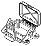 Han 48B Anbaugehuse mit Metallkappe, O-Ring Dichtung, Lngsbgel