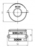 Han Easy Hood Kabeldichtung, Klemmbereich 20 - 22 mm