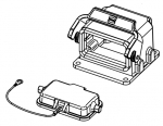 Han 10B Drive Motoranschlussgehuse, pulverbeschichtet, mit Kunststoffkappe, Lngsbgel, 70 mm