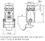 Han M 3A Einschraubgehuse, 1xM20, Lngsbgel, Edelstahl