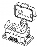 Han M 6B Anbaugehuse, mit Metallkappe, Lngsbgel, Edelstahl