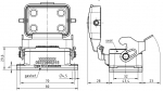 Han M 6B Anbaugehuse, mit Metallkappe, Lngsbgel, Edelstahl