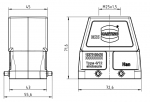 Han M 10B Tllengehuse, gerader Kabeleingang, 1xM25, Querbgel, hohe Bauform