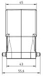 Han M 10B Tllengehuse, gerader Kabeleingang, 2xM20, Querbgel, hohe Bauform