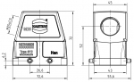 Han M 10B Tllengehuse, seitlicher Kabeleingang, 1xM25, Querbgel, hohe Bauform