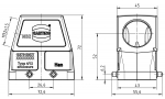 Han M 10B Tllengehuse, seitlicher Kabeleingang, 1xM32, Querbgel, hohe Bauform