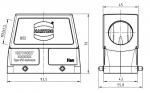 Han M 16B Tllengehuse, seitlicher Kabeleingang, 1xM32, Querbgel, hohe Bauform