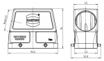 Han M 16B Tllengehuse, seitlicher Kabeleingang, 1xM40, Querbgel, hohe Bauform