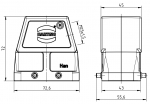 Han EMV/B 10B Tllengehuse, seitlicher Kabeleingang, 1xM32, Querbgel, hohe Bauform