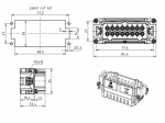 Han 16ES Stifteinsatz, 0,14 - 2,5 mm, Kfigzugfeder