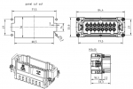 Han 16E Stifteinsatz, Crimp, 0,14 - 4 mm