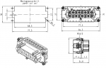 Han 16E Buchseneinsatz, 0,75 - 2,5 mm, mit Drahtschutz