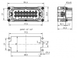 Han 6 Hv E Stifteinsatz, Crimp, 0,5 - 4 mm