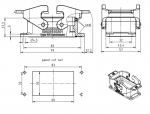 Han EMV/B 10B Anbaugehuse, innenliegende Dichtung, Querbgel