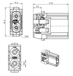 Han 40 A Modul, Stifteinsatz, Axialschraubanschluss, 2,5 - 8 mm